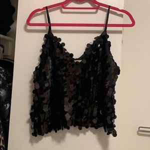 Black sequin top
